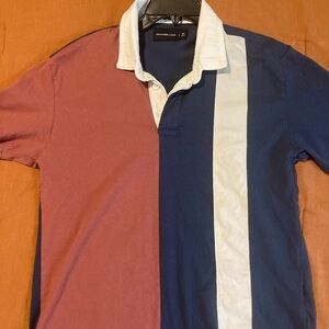 Abercrombie & Fitch Blue and Red Polo Shirt